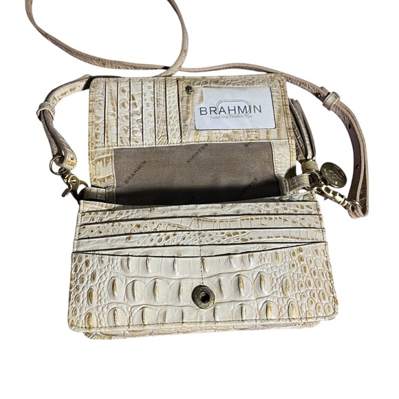BRAHMIN AMELIA LEATHER CROSSBODY With Built In Wallet - Picture 8 of 17